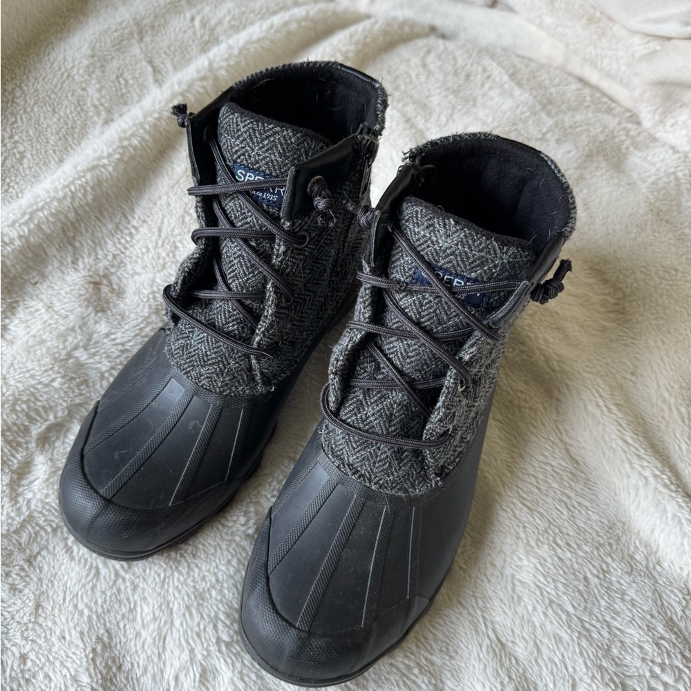 Sperry dark gray duck boots